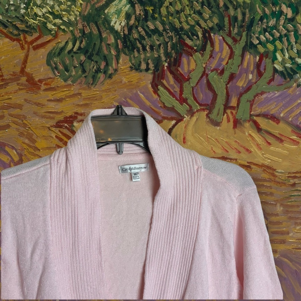Croft & Barrow Pink Cardigan Sweater Wm XL - Picture 2 of 3